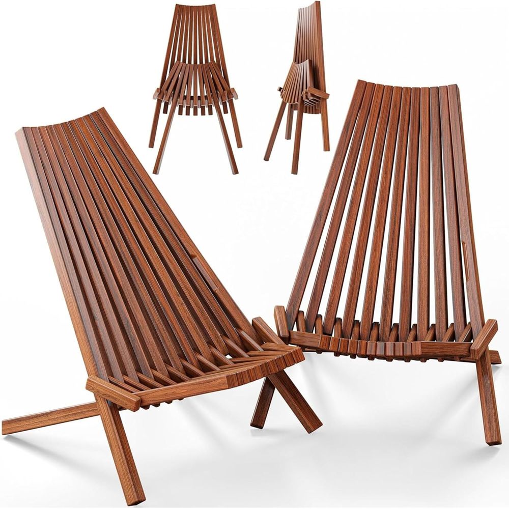 Outdoor Furniture Diy - เก้าอี้ไม้พับได้แบบ 2 ตัว รุ่น Tamarack สีน้ำตาลเข้ม