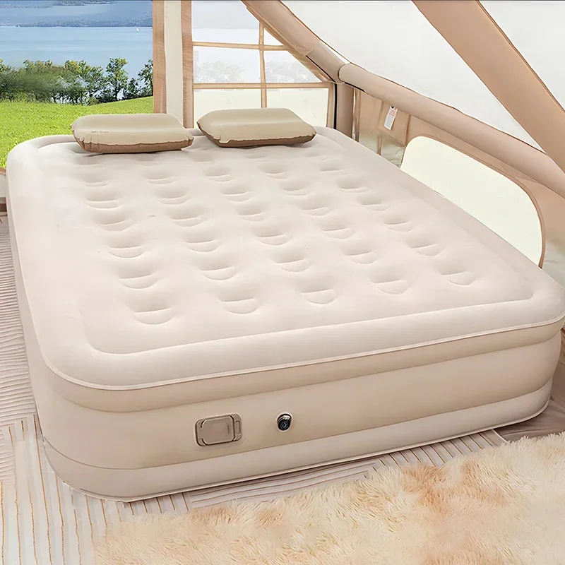 Outdoor Furniture Luxury - ที่นอนลมควีนไซส์ พร้อมปั๊มในตัว ที่นอนเป่าลมสำหรับแขกและใช้ในบ้าน ที่นอนลมสุดหรู รองรับน้ำหนักสูงสุด 650