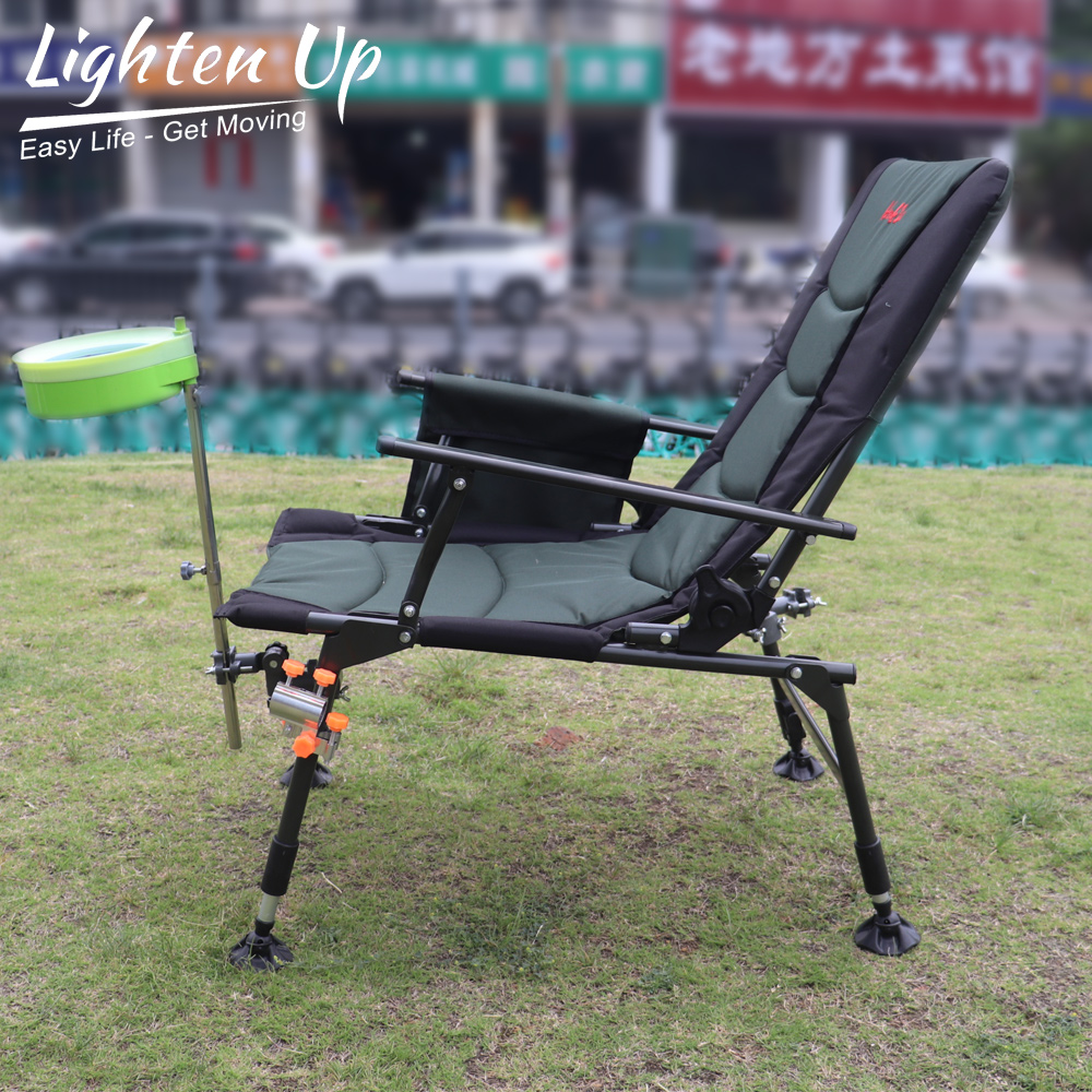 Outdoor Furniture Metal Chairs - แบบพกพาพับกลางแจ้ง Camping เก้าอี้สำหรับตกปลาเทศกาลปิคนิค BBQ Beach กับกระเป๋าสีดำ