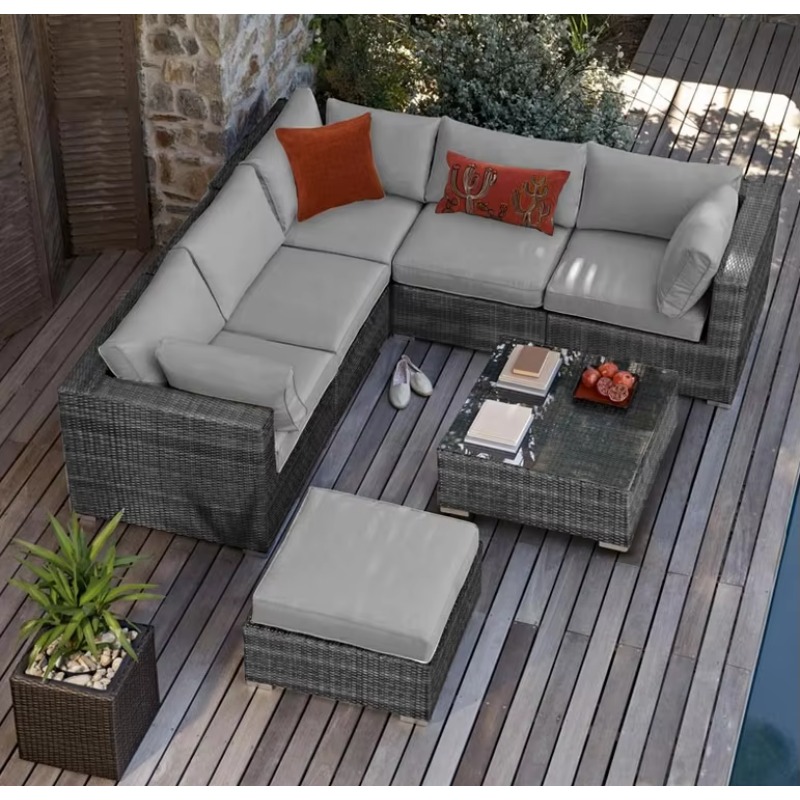 โซฟาหวายสำหรับสวนขนาดเล็ก 6 ที - Outdoor Furniture Luxury บทวิจารณ์และราคา