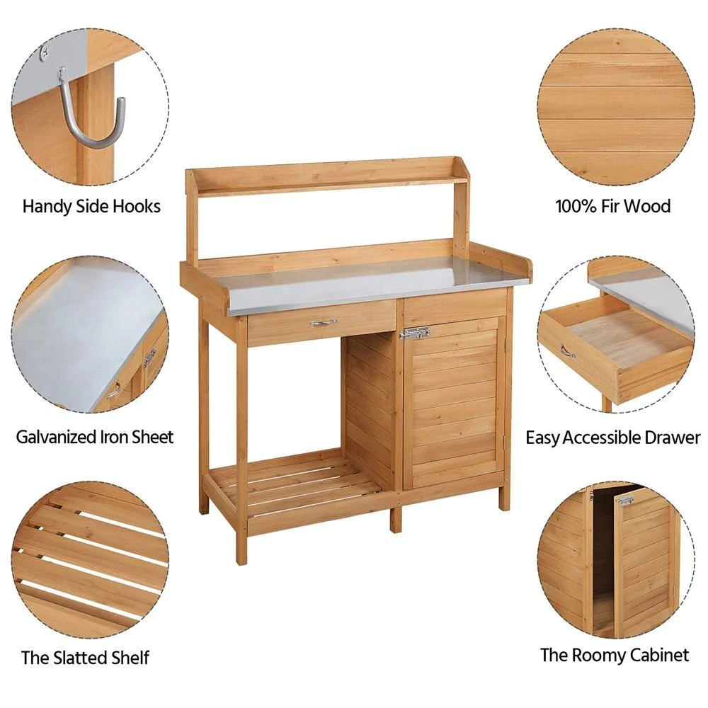 โต๊ะทำงานไม้เนื้อแข็งสำหรับปลู - Outdoor Furniture Wood บทวิจารณ์และราคา