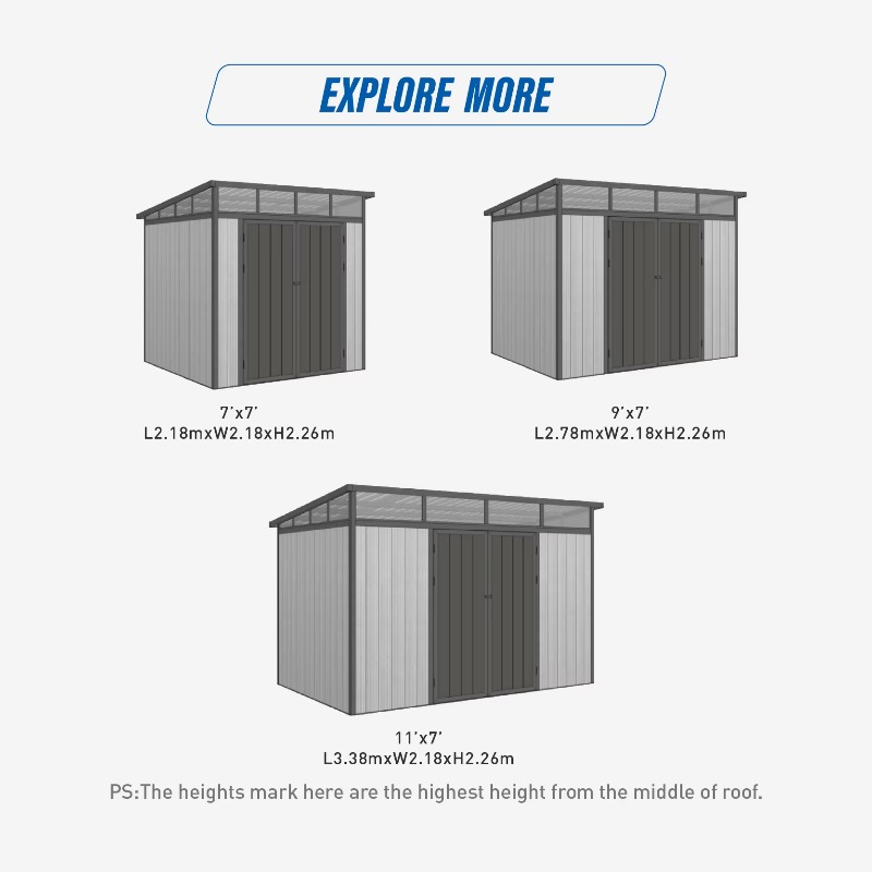 โรงเก็บเครื่องมือโลหะประสิทธิภ - Outdoor Furniture Metal บทวิจารณ์และราคา
