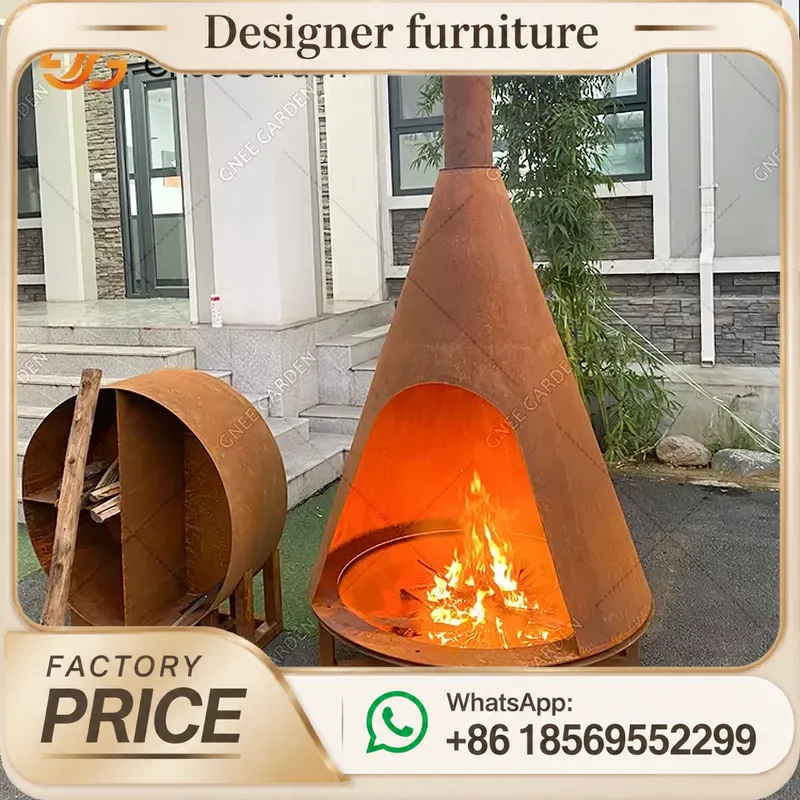 เตาเผาเม็ดไม้แบบพกพาพร้อมปล่อง - Outdoor Furniture Metal บทวิจารณ์และราคา