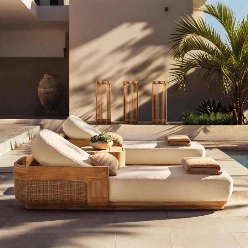 ชุดเก้าอี้ชายหาดและเตียงอาบแดด - Outdoor Daybed Furniture บทวิจารณ์และราคา