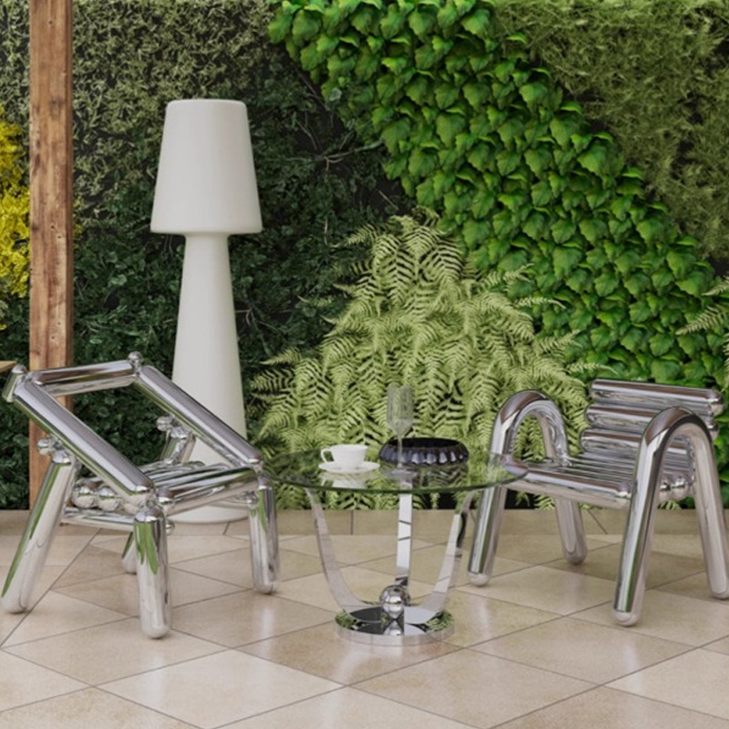 เก้าอี้สแตนเลสสไตล์หรูหราเรียบ - Outdoor Furniture Metal Chairs บทวิจารณ์และราคา