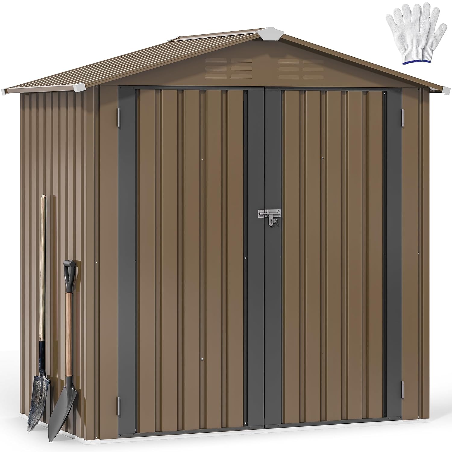 โรงเก็บของกลางแจ้งโลหะขนาด 6x4 - Outdoor Furniture Metal บทวิจารณ์และราคา