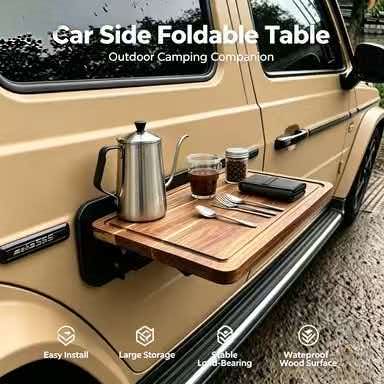 โต๊ะไม้พับได้ติดตั้งด้านข้างรถ - Outdoor Furniture Wood บทวิจารณ์และราคา