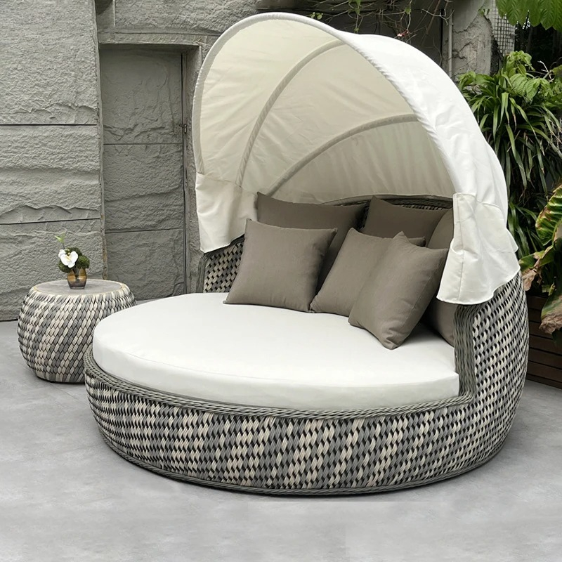เตียงนอนกลางวัน, โซฟาหวายทรงกล - Outdoor Daybed Furniture บทวิจารณ์และราคา