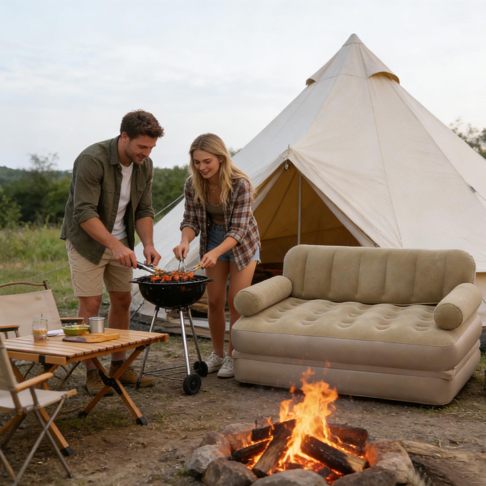 โซฟาเป่าลมพร้อมปั๊มลม เตียงพับ - Outdoor Daybed Furniture บทวิจารณ์และราคา