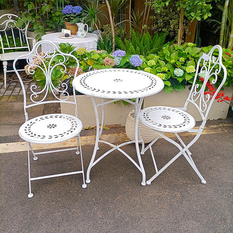 โต๊ะและเก้าอี้เหล็กสไตล์ฝรั่งเ - Outdoor Furniture Metal Chairs บทวิจารณ์และราคา