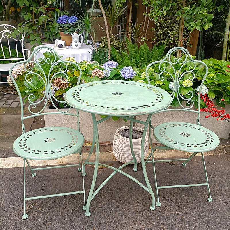 โต๊ะและเก้าอี้เหล็กสไตล์ฝรั่งเ - Outdoor Furniture Metal Chairs บทวิจารณ์และราคา