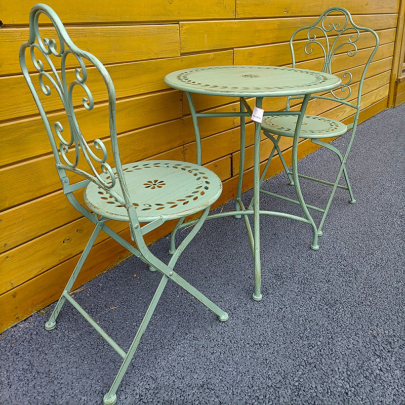 โต๊ะและเก้าอี้เหล็กสไตล์ฝรั่งเ - Outdoor Furniture Metal Chairs บทวิจารณ์และราคา