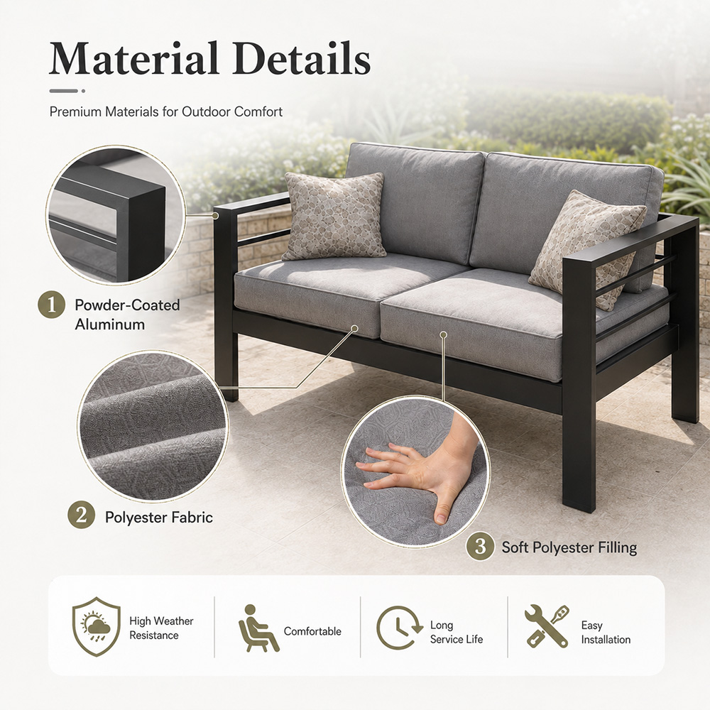 ชุดโซฟาอลูมิเนียมหรูหราทันสมัย - Outdoor Furniture Luxury บทวิจารณ์และราคา