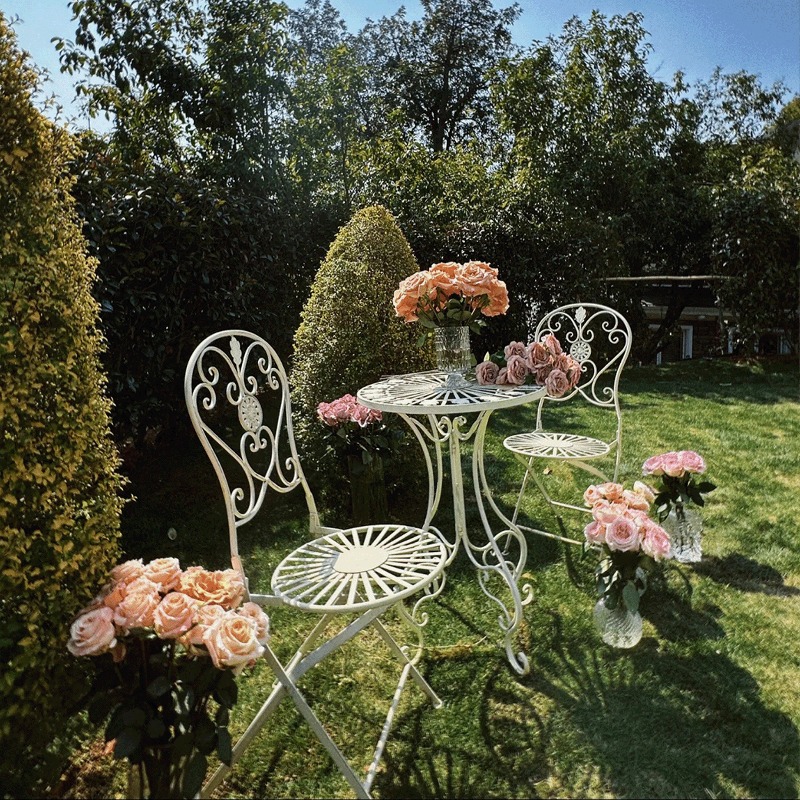 โต๊ะเหล็กและเก้าอี้สไตล์วินเทจ - Outdoor Furniture Metal Chairs บทวิจารณ์และราคา