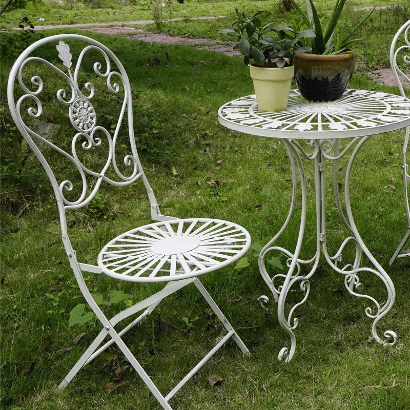 โต๊ะเหล็กและเก้าอี้สไตล์วินเทจ - Outdoor Furniture Metal Chairs บทวิจารณ์และราคา