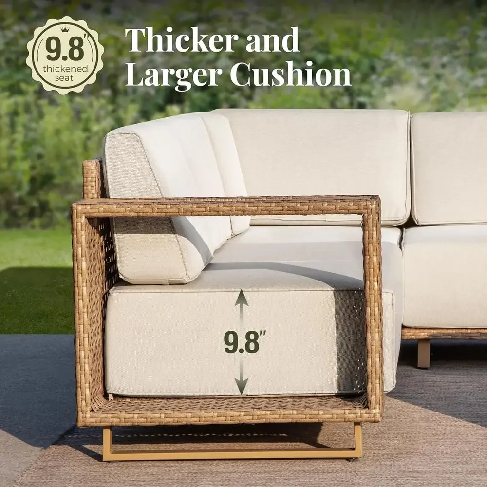 ชุดโซฟาหวายกลางแจ้ง 6 ชิ้น พร้ - Outdoor Furniture Luxury บทวิจารณ์และราคา