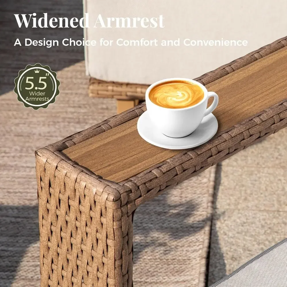 ชุดโซฟาหวายกลางแจ้ง 6 ชิ้น พร้ - Outdoor Furniture Luxury บทวิจารณ์และราคา