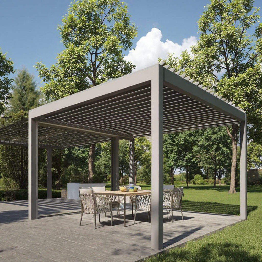ศาลาอลูมิเนียมอัลลอยด์กันสนิม  - Outdoor Furniture Metal บทวิจารณ์และราคา